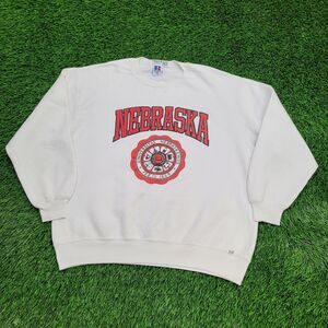 Vintage Nebraska University Sweatshirt XL/2XL 23x26 White